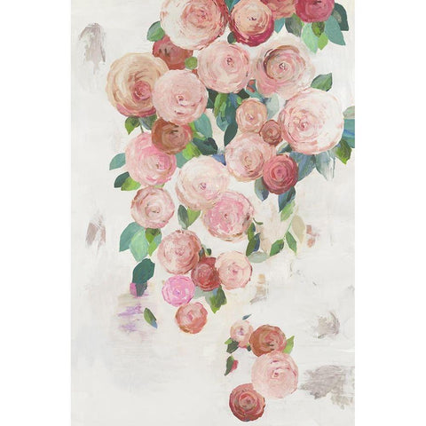 Blossoming Waterfall White Modern Wood Framed Art Print by Jensen, Asia