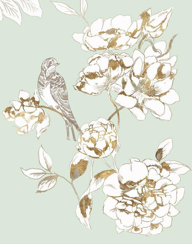 Silent Admiring Black Ornate Wood Framed Art Print with Double Matting by Jensen, Asia