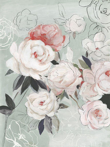 Whisper of Beauty White Modern Wood Framed Art Print with Double Matting by Jensen, Asia