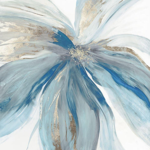 Blue Monarch I White Modern Wood Framed Art Print with Double Matting by Jensen, Asia