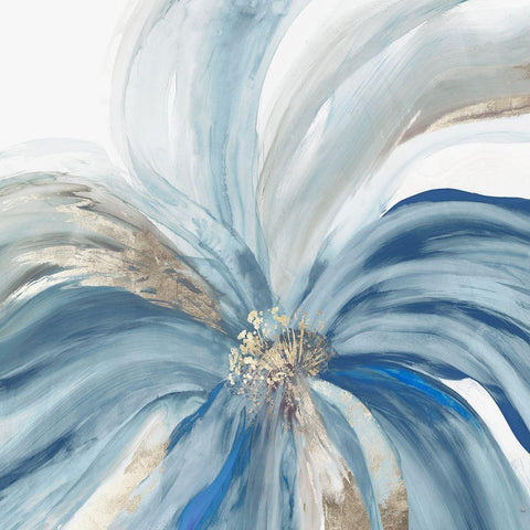 Blue Monarch II Black Modern Wood Framed Art Print with Double Matting by Jensen, Asia