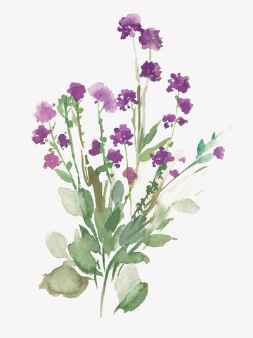 Fragrant Twig White Modern Wood Framed Art Print with Double Matting by Jensen, Asia