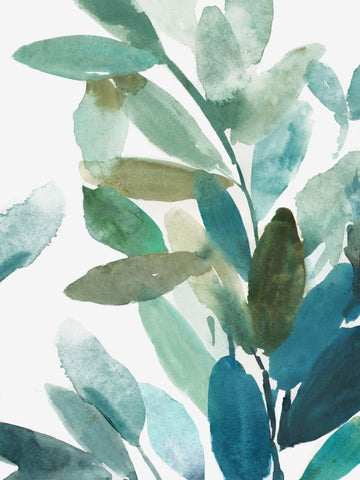 Chant of the Leaves II Black Ornate Wood Framed Art Print with Double Matting by Jensen, Asia