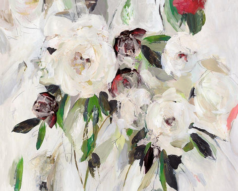 Floral Jewels White Modern Wood Framed Art Print with Double Matting by Jensen, Asia