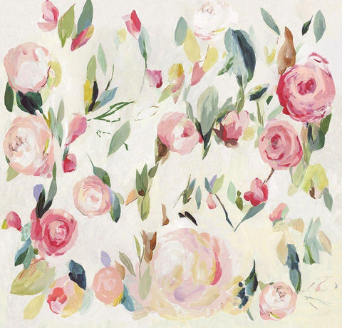 Roses Renaissance White Modern Wood Framed Art Print with Double Matting by Jensen, Asia