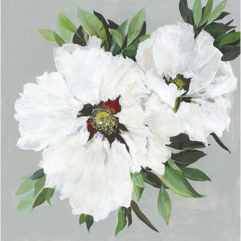 Lush Pair  White Modern Wood Framed Art Print by Jensen, Asia