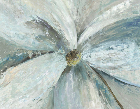 Silk Petals White Modern Wood Framed Art Print with Double Matting by Jensen, Asia