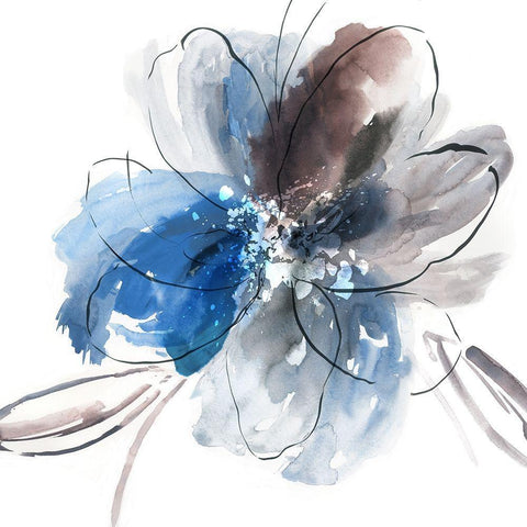 Flower Power I White Modern Wood Framed Art Print with Double Matting by Jensen, Asia