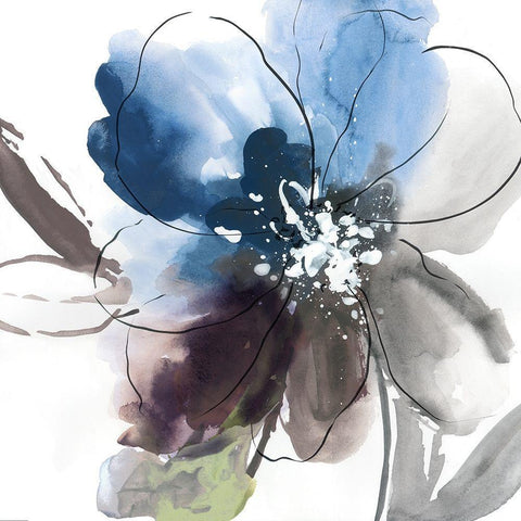 Flower Power II White Modern Wood Framed Art Print with Double Matting by Jensen, Asia