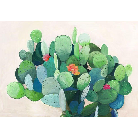 Cactus Bloom White Modern Wood Framed Art Print by Jensen, Asia