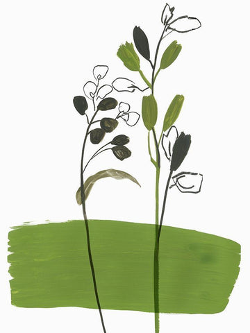 Little Herb I White Modern Wood Framed Art Print with Double Matting by Jensen, Asia