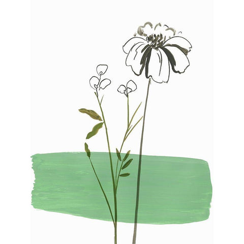 Little Herb II White Modern Wood Framed Art Print by Jensen, Asia