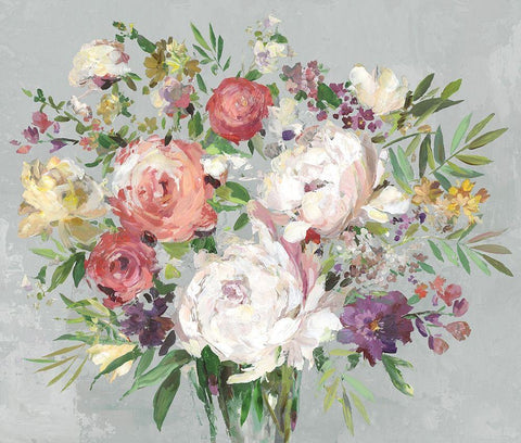 Gray Garden  White Modern Wood Framed Art Print with Double Matting by Jensen, Asia