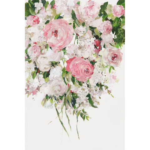 Cascading Pink  Gold Ornate Wood Framed Art Print with Double Matting by Jensen, Asia