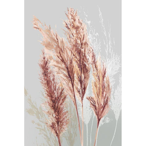Blushing Pomp Grass II White Modern Wood Framed Art Print by Jensen, Asia