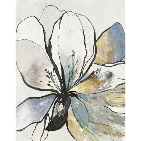Outlined Floral II Black Modern Wood Framed Art Print with Double Matting by Jensen, Asia