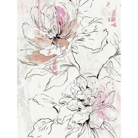 Pink Peony Blossom II Gold Ornate Wood Framed Art Print with Double Matting by Jensen, Asia