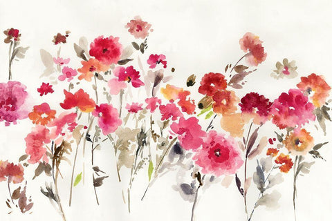 Bright Fresh Garden  White Modern Wood Framed Art Print with Double Matting by Jensen, Asia