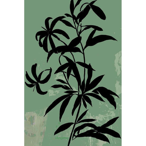 Green Silhouette I  Gold Ornate Wood Framed Art Print with Double Matting by Jensen, Asia