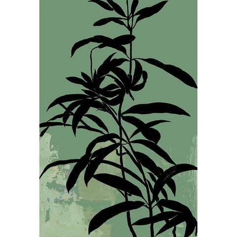 Green Silhouette II White Modern Wood Framed Art Print by Jensen, Asia