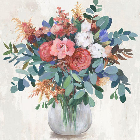 Eucalyptus Bouquet White Modern Wood Framed Art Print with Double Matting by Jensen, Asia