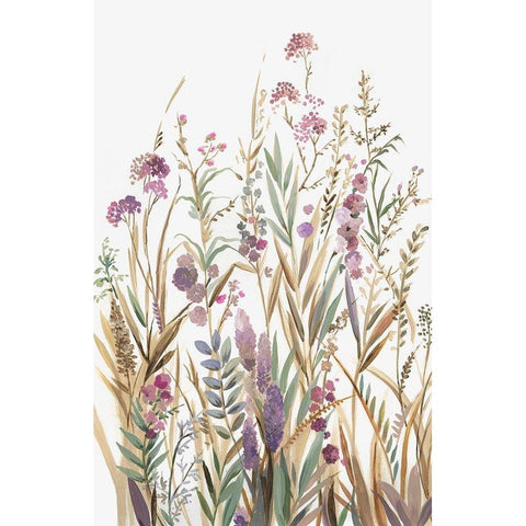 Fields of Wild Pink I  Gold Ornate Wood Framed Art Print with Double Matting by Jensen, Asia