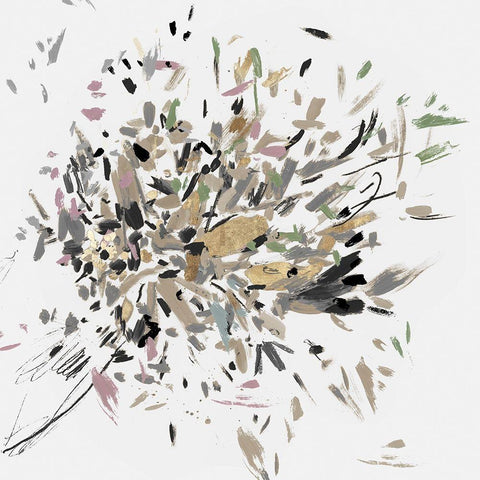 Dabbing Bouquet White Modern Wood Framed Art Print with Double Matting by Jensen, Asia