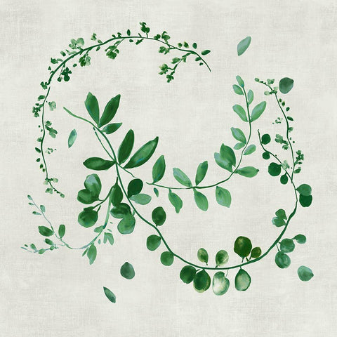 Green Vines I  Black Modern Wood Framed Art Print by Jensen, Asia