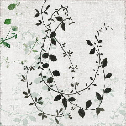 Dark Vines  Black Ornate Wood Framed Art Print with Double Matting by Jensen, Asia