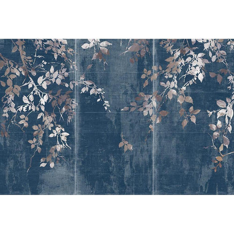 Indigo Japanese Garden  Gold Ornate Wood Framed Art Print with Double Matting by Jensen, Asia