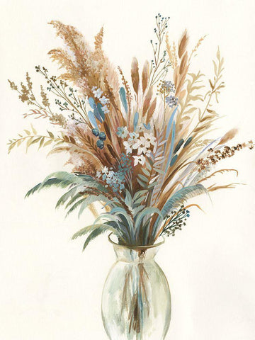 Fall Wild Flowers I  White Modern Wood Framed Art Print with Double Matting by Jensen, Asia