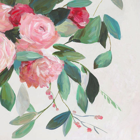 Red Florals II  Gold Ornate Wood Framed Art Print with Double Matting by Jensen, Asia