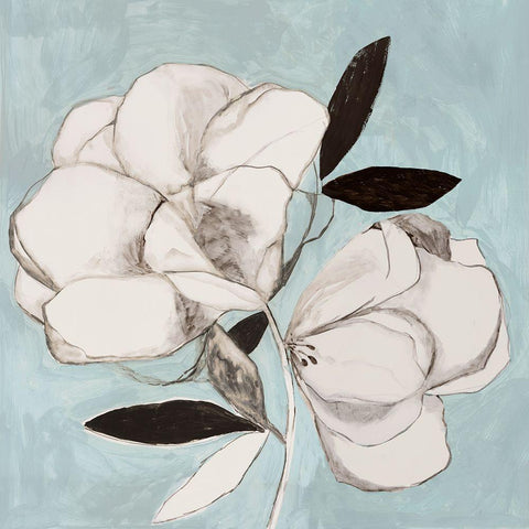 Kate II White Modern Wood Framed Art Print with Double Matting by Jensen, Asia