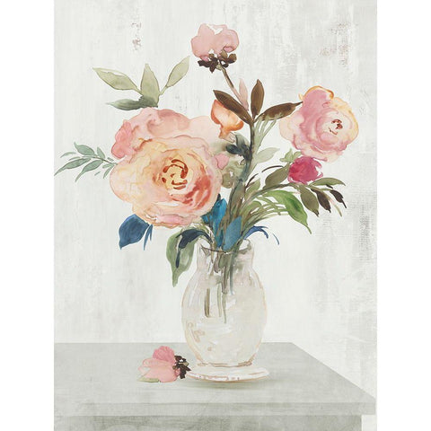 Fresh Roses I  Black Modern Wood Framed Art Print by Jensen, Asia