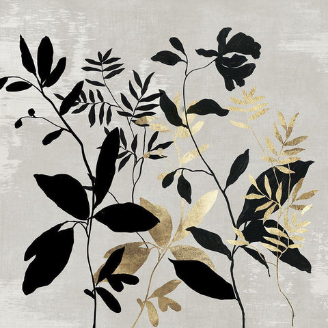 Botanical Gold II Gold Ornate Wood Framed Art Print with Double Matting by Jensen, Asia