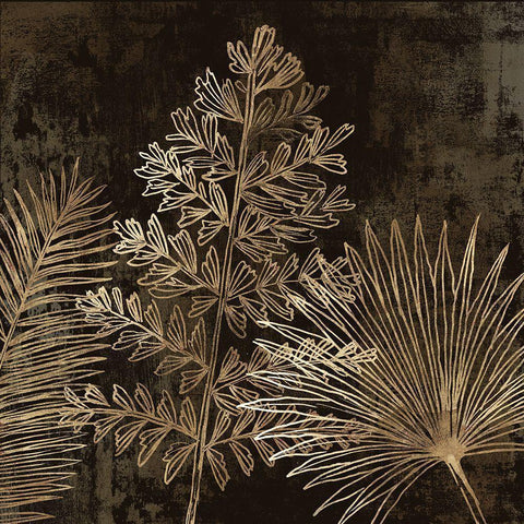 Golden Tropics II Black Ornate Wood Framed Art Print with Double Matting by Jensen, Asia