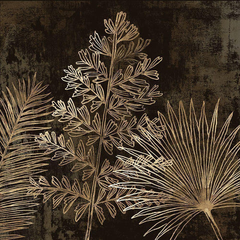 Golden Tropics II Gold Ornate Wood Framed Art Print with Double Matting by Jensen, Asia