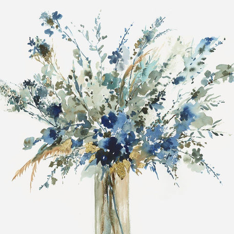 Watercolour Bouquet  Black Modern Wood Framed Art Print with Double Matting by Jensen, Asia