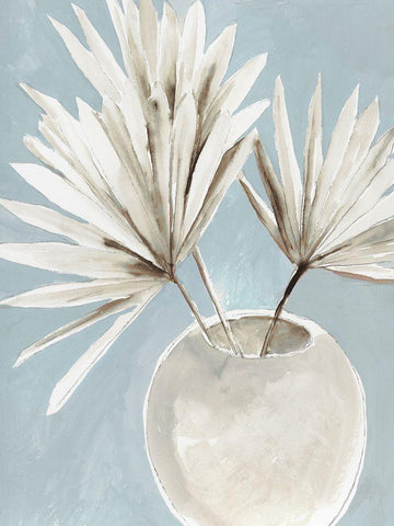 Tropic Blue Vase I  White Modern Wood Framed Art Print with Double Matting by Jensen, Asia