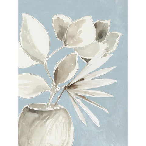 Tropic Blue Vase II  Gold Ornate Wood Framed Art Print with Double Matting by Jensen, Asia