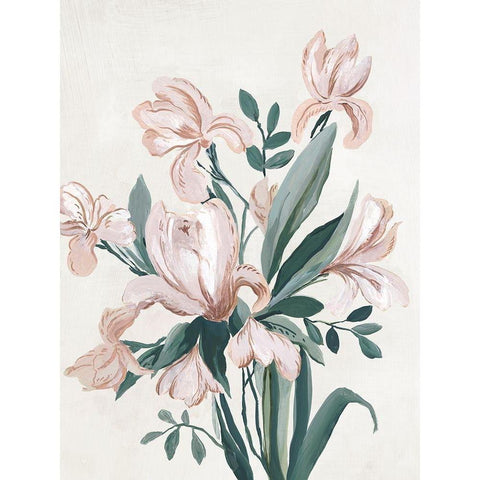 Pink Orchids  Gold Ornate Wood Framed Art Print with Double Matting by Jensen, Asia