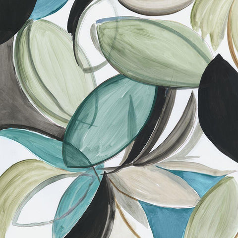 Green Tropic  White Modern Wood Framed Art Print by Jensen, Asia