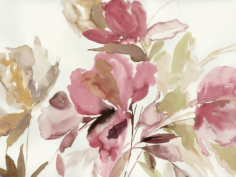 Summer Garden Delight White Modern Wood Framed Art Print with Double Matting by Jensen, Asia