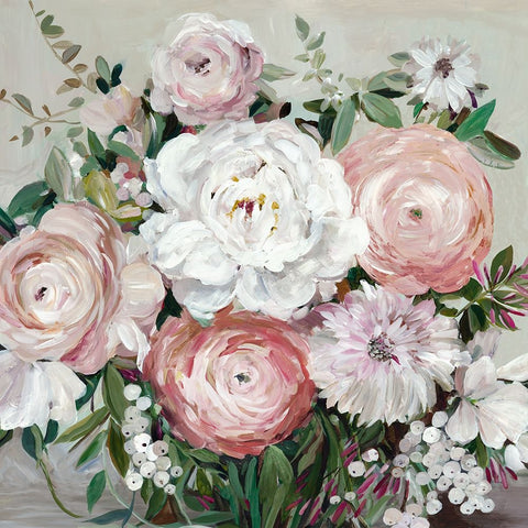 Radiant Summer Blossoms White Modern Wood Framed Art Print with Double Matting by Jensen, Asia