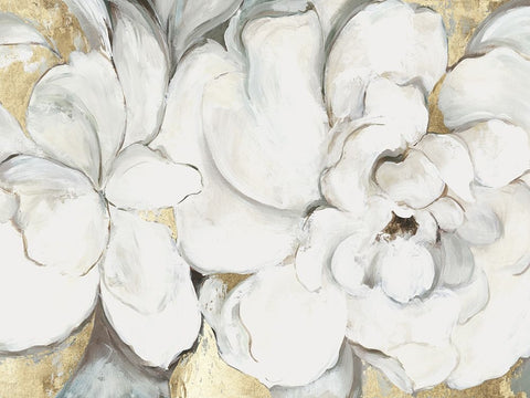 Serenity in Bloom White Modern Wood Framed Art Print with Double Matting by Jensen, Asia