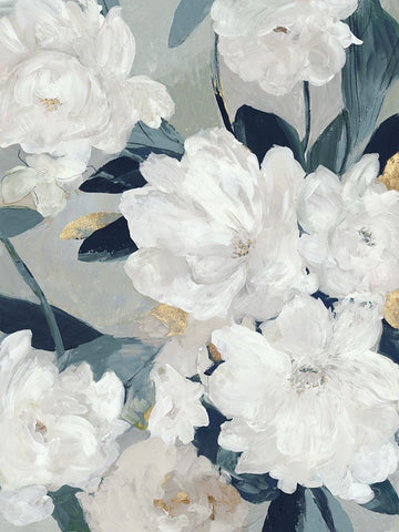 Ocean Blue Floral Beauty I Black Ornate Wood Framed Art Print with Double Matting by Jensen, Asia