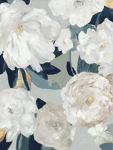 Ocean Blue Floral Beauty II Black Ornate Wood Framed Art Print with Double Matting by Jensen, Asia