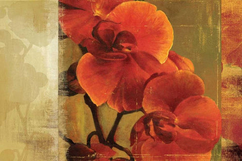 Crimson Delight White Modern Wood Framed Art Print with Double Matting by Jensen, Asia