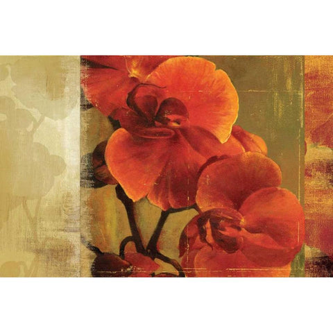 Crimson Delight Gold Ornate Wood Framed Art Print with Double Matting by Jensen, Asia