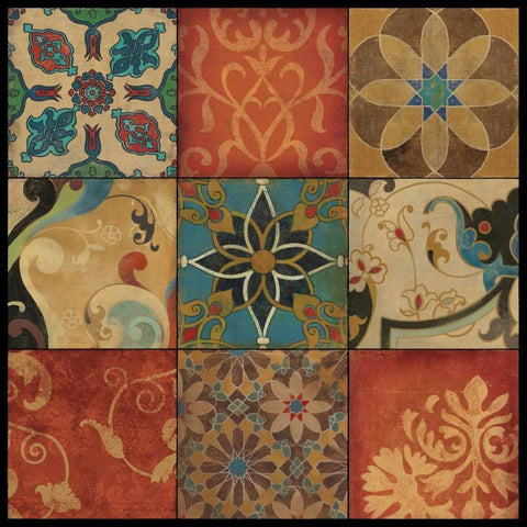 Mosaic - Mini Black Modern Wood Framed Art Print by Jensen, Asia